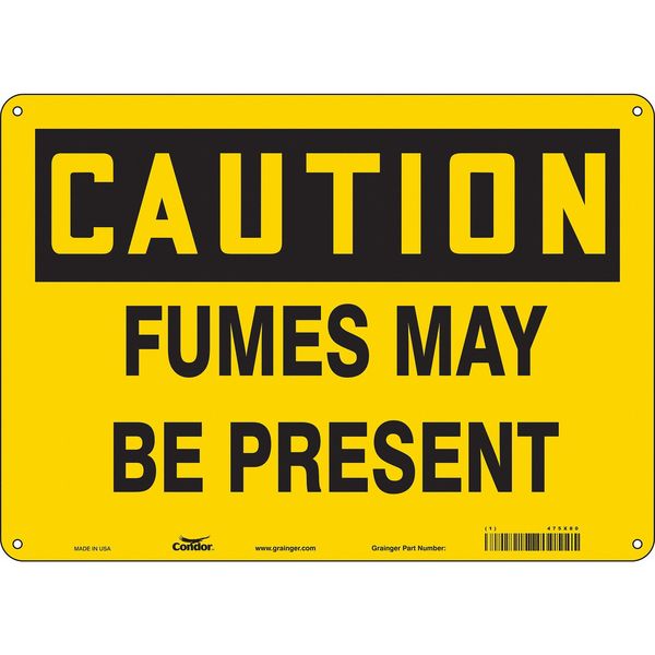 Safety Sign, 10 in Height, 14 in Width, Vinyl, Horizontal Rectangle, English, 475X80
