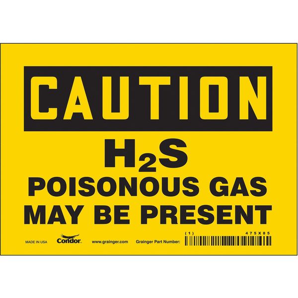 Chemical Sign, 5 in H, 7 in W, Vinyl, Horizontal Rectangle, English, 475X85