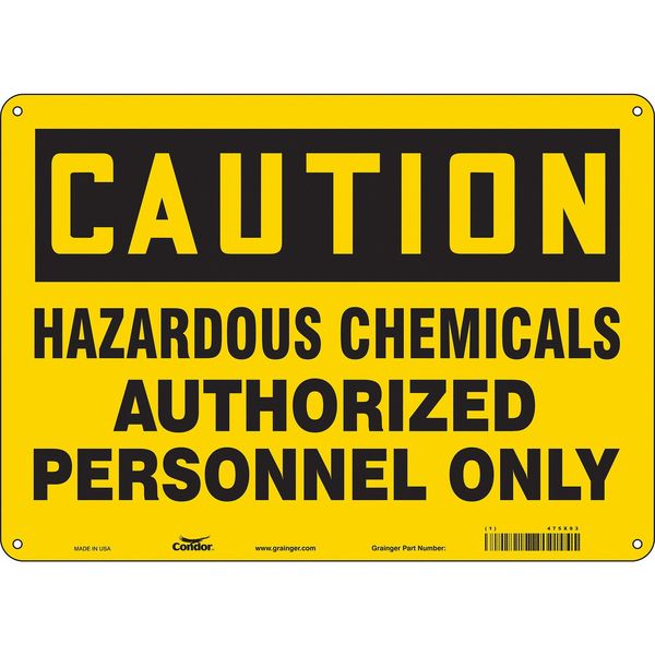 Chemical Sign, 10 in H, 14 in W, Vinyl, Horizontal Rectangle, English, 475X93