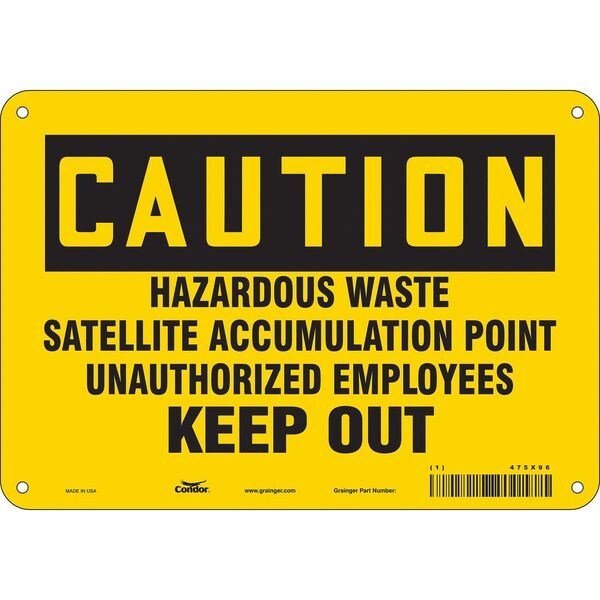 Chemical Sign, 7 in H, 10 in W, Polyethylene, Vertical Rectangle, English, 475X96