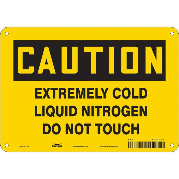 Chemical Sign, 7 in H, 10 in W, Polyethylene, Vertical Rectangle, English, 475X71