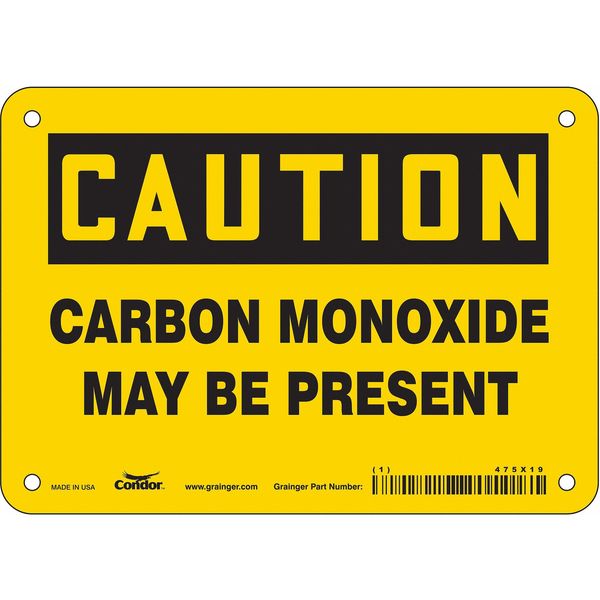Chemical Sign, 5 in Height, 7 in Width, Polyethylene, Horizontal Rectangle, English