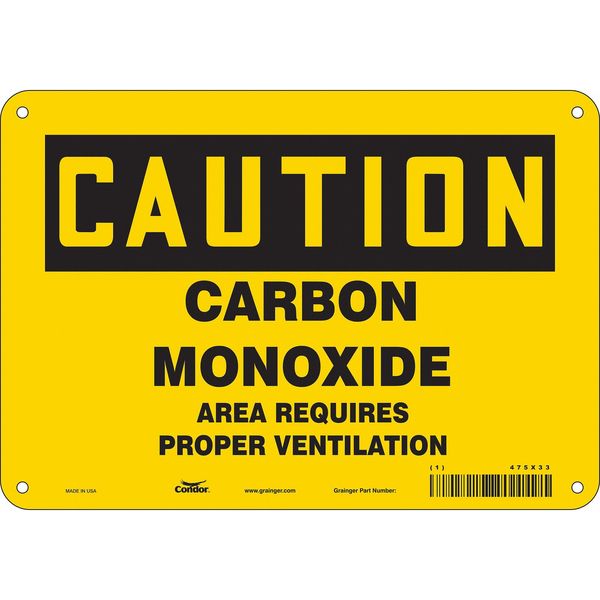 Chemical Sign, 7 in H, 10 in W, Polyethylene, Vertical Rectangle, English, 475X33