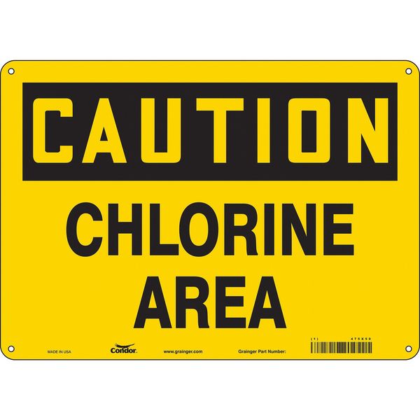 Chemical Sign, 10 in H, 14 in W, Vinyl, Horizontal Rectangle, English, 475X50