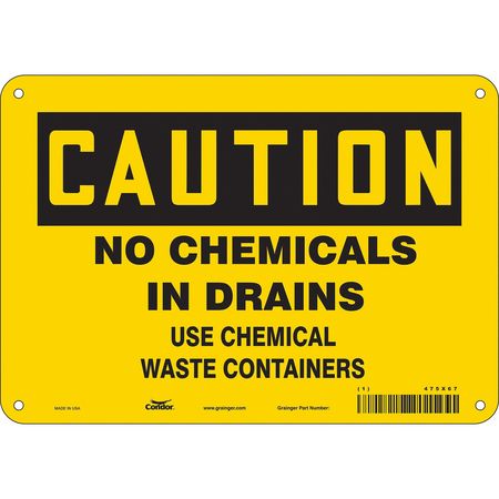 Chemical Sign, 7 in H, 10 in W, Vinyl, Vertical Rectangle, English, 475X67