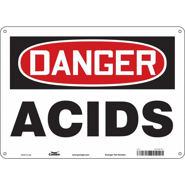 Safety Sign, 10 in Height, 14 in Width, Polyethylene, Horizontal Rectangle, English, 475Y71