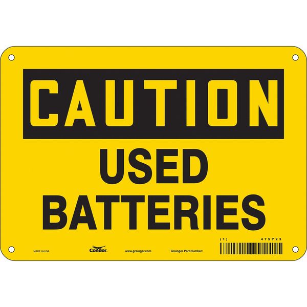 Chemical Sign, 7 in H, 10 in W, Polyethylene, Vertical Rectangle, English, 475Y23