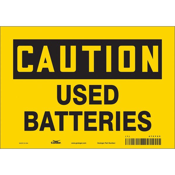 Chemical Sign, 7 in H, 10 in W, Vinyl, Vertical Rectangle, English, 475Y25