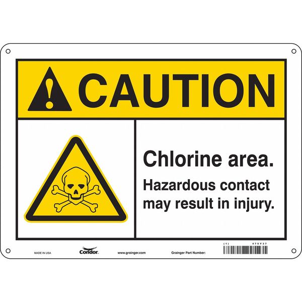 Safety Sign, 10 in Height, 14 in Width, Polyethylene, Horizontal Rectangle, English, 475Y37