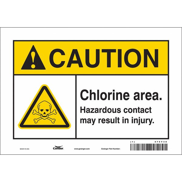 Safety Sign, 7 in Height, 10 in Width, Vinyl, Vertical Rectangle, English, 475Y38