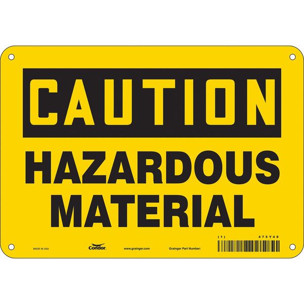 Chemical Sign, 7 in H, 10 in W, Polyethylene, Vertical Rectangle, English, 475Y48