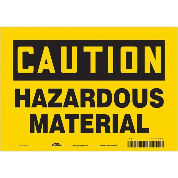 Chemical Sign, 7 in H, 10 in W, Vinyl, Vertical Rectangle, English, 475Y52