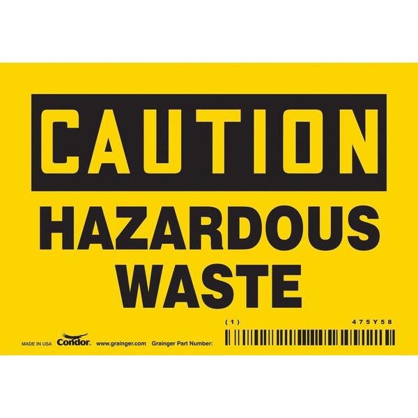 Chemical Sign, 3 1/2 in H, 5 in W, Vinyl, Horizontal Rectangle, English, 475Y58