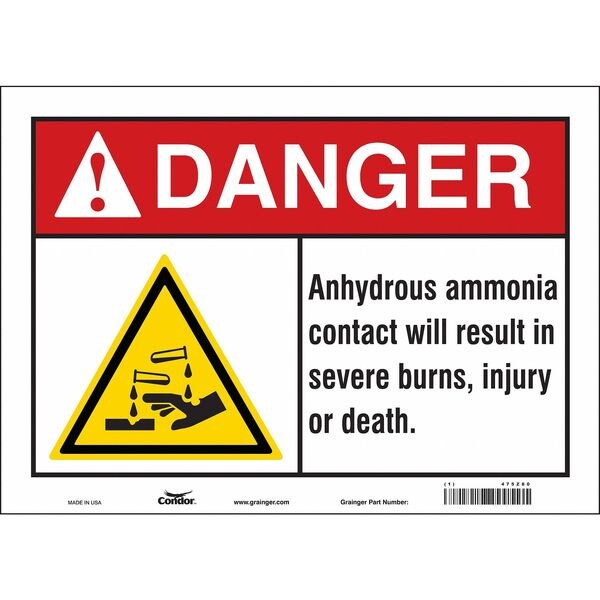 Safety Sign, 10 in Height, 14 in Width, Vinyl, Horizontal Rectangle, English, 475Z80