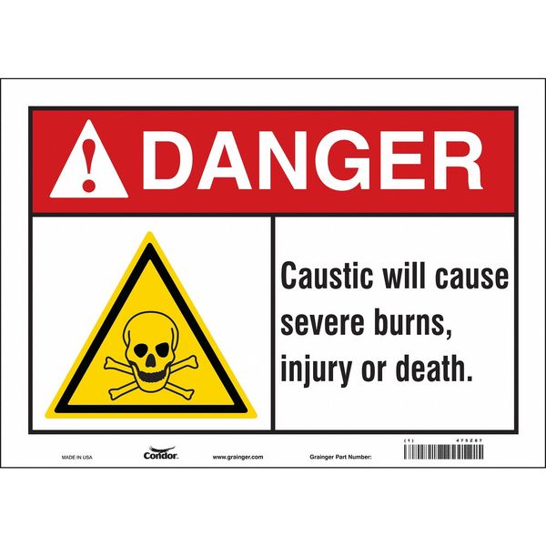 Safety Sign, 10 in Height, 14 in Width, Vinyl, Horizontal Rectangle, English, 475Z87