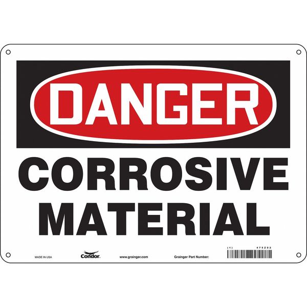 Safety Sign, 10 in Height, 14 in Width, Polyethylene, Horizontal Rectangle, English, 475Z02