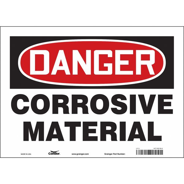 Chemical Sign, 10 in H, 14 in W, Vinyl, Horizontal Rectangle, English, 475Z04