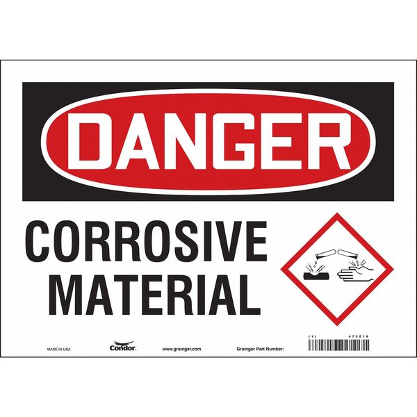 Safety Sign, 10 in Height, 14 in Width, Vinyl, Horizontal Rectangle, English, 475Z18