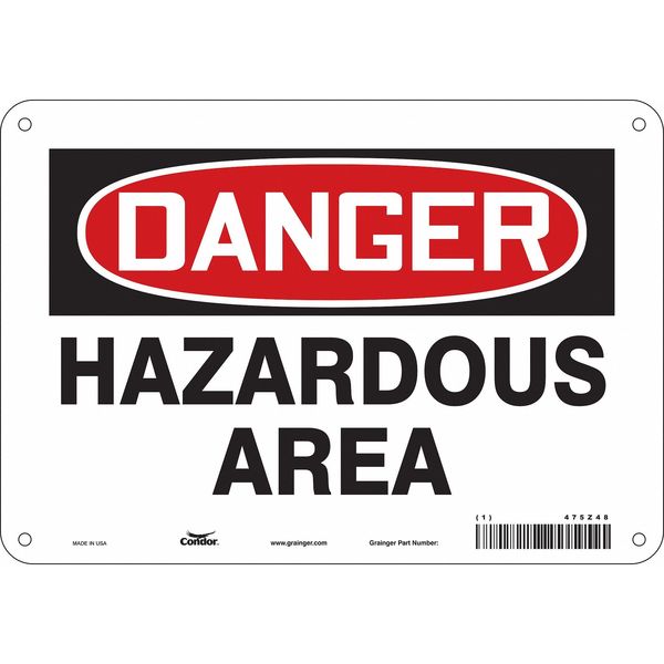 Safety Sign, 7 in Height, 10 in Width, Polyethylene, Vertical Rectangle, English, 475Z48