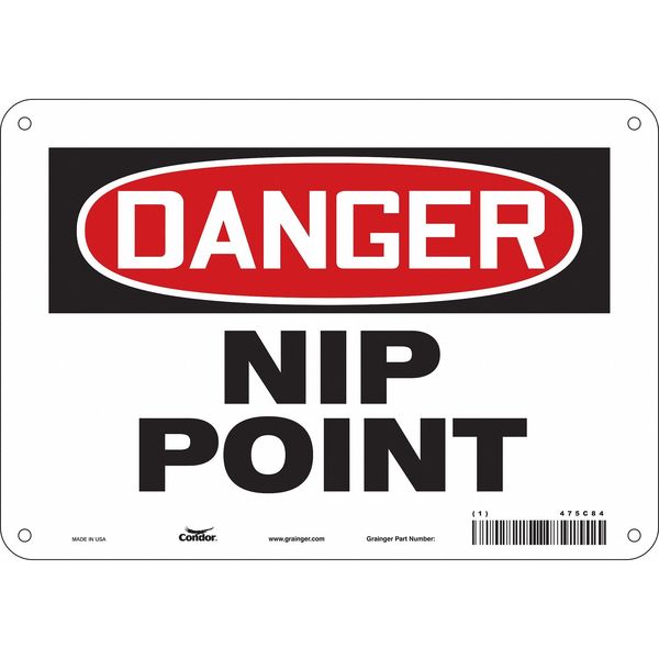 Safety Sign, 7 in Height, 10 in Width, Polyethylene, Vertical Rectangle, English, 475C84