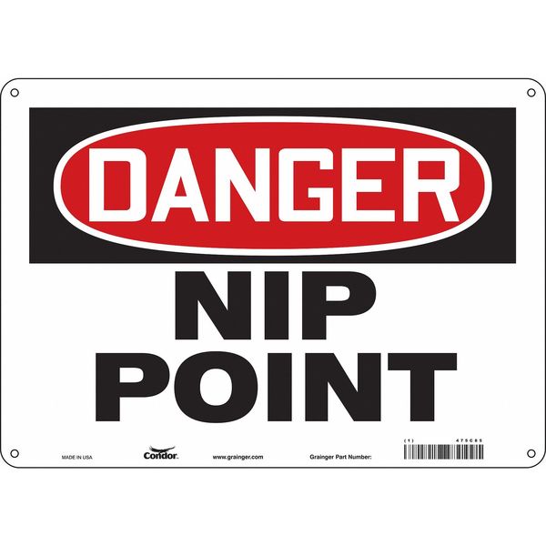 Safety Sign, 10 in Height, 14 in Width, Polyethylene, Horizontal Rectangle, English, 475C85