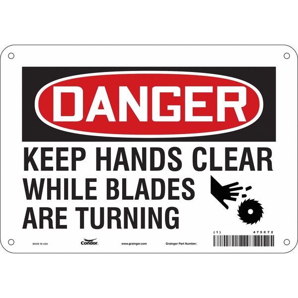 Safety Sign, 7 in Height, 10 in Width, Polyethylene, Vertical Rectangle, English, 475C72