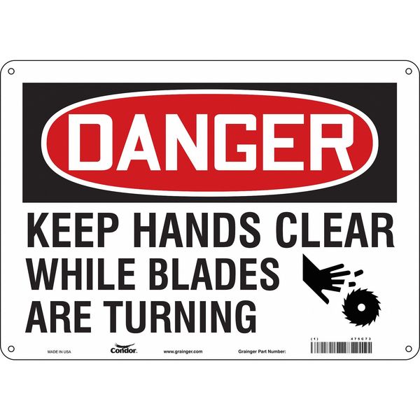 Safety Sign, 10 in Height, 14 in Width, Polyethylene, Horizontal Rectangle, English, 475C73