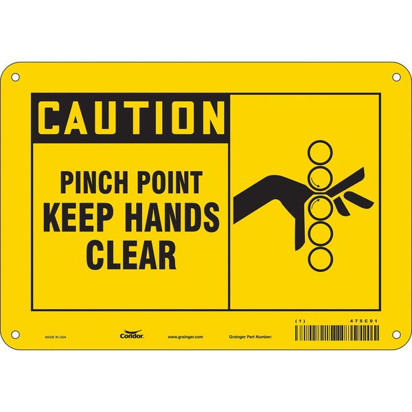 Safety Sign, 7 in Height, 10 in Width, Polyethylene, Vertical Rectangle, English, 475C01
