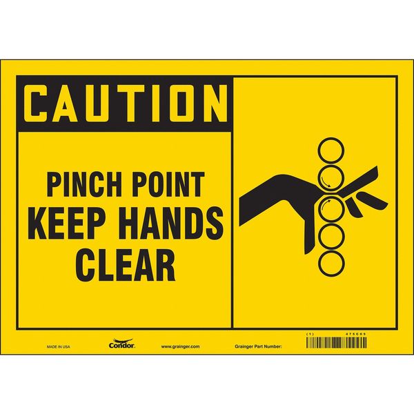 Safety Sign, 10 in Height, 14 in Width, Vinyl, Horizontal Rectangle, English, 475C05