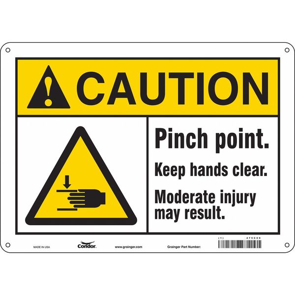Safety Sign, 10 in Height, 14 in Width, Polyethylene, Horizontal Rectangle, English, 475C09