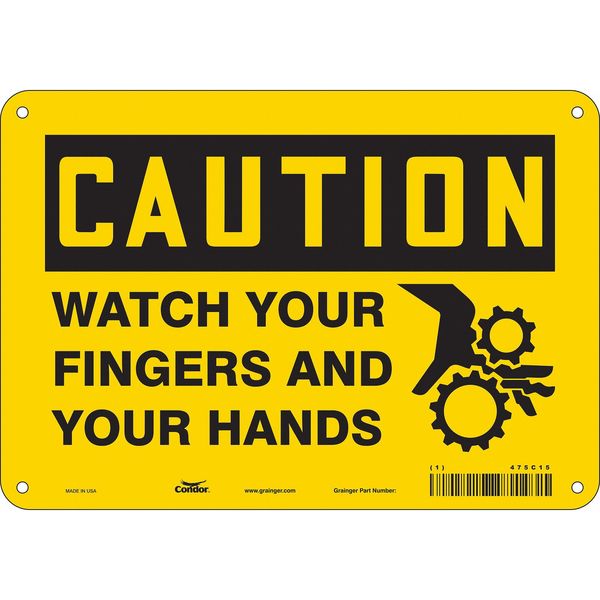 Safety Sign, 7 in Height, 10 in Width, Polyethylene, Vertical Rectangle, English, 475C15