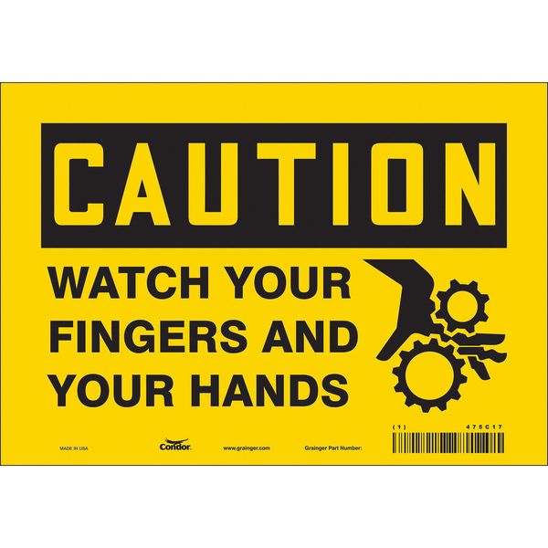 Safety Sign, 7 in Height, 10 in Width, Vinyl, Vertical Rectangle, English, 475C17