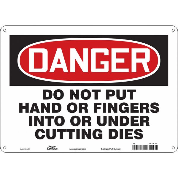 Safety Sign, 10 in Height, 14 in Width, Polyethylene, Horizontal Rectangle, English, 475C32