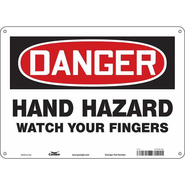 Safety Sign, 10 in Height, 14 in Width, Polyethylene, Horizontal Rectangle, English, 475C46
