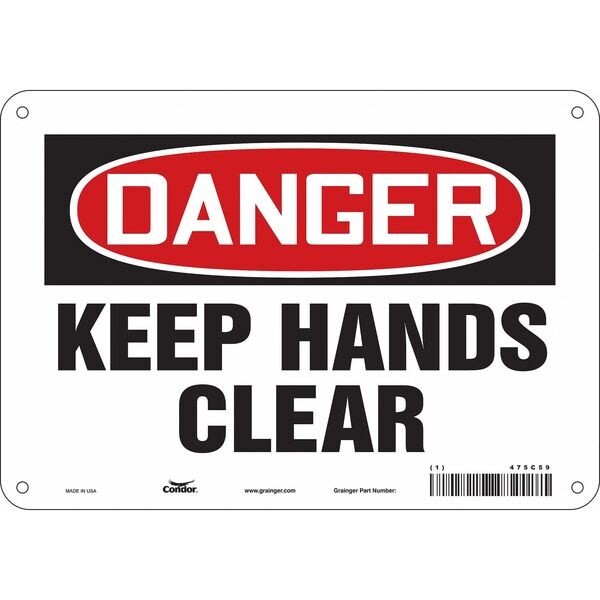Safety Sign, 7 in Height, 10 in Width, Polyethylene, Vertical Rectangle, English, 475C59