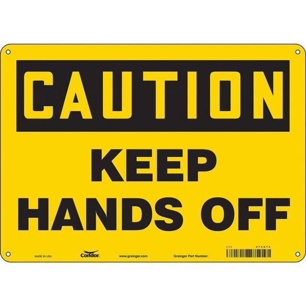 Safety Sign, 10 in Height, 14 in Width, Polyethylene, Horizontal Rectangle, English, 475A74