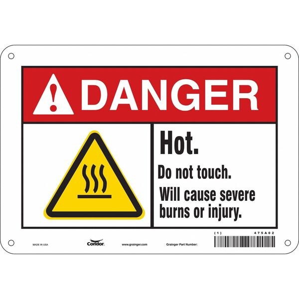 Safety Sign, 7 in Height, 10 in Width, Polyethylene, Vertical Rectangle, English, 475A02