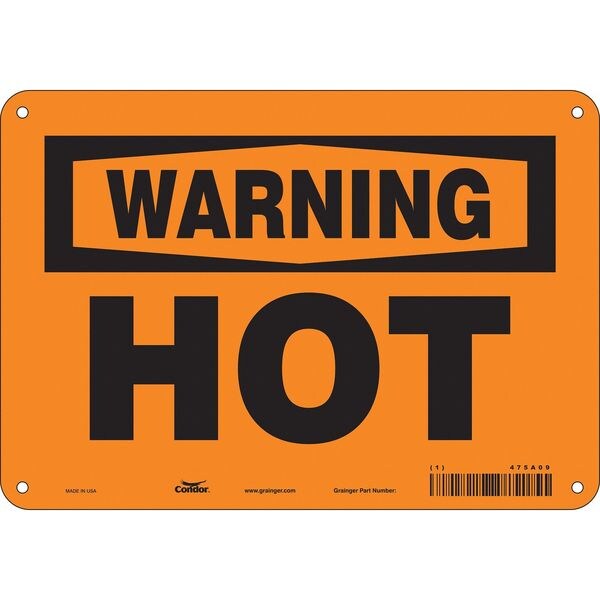 Danger Sign, 7 in H, 10 in W, Polyethylene, Vertical Rectangle, English, 475A09