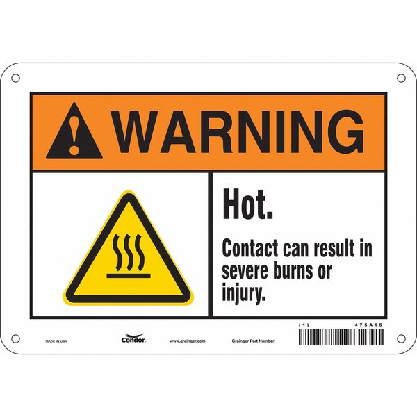 Danger Sign, 7 in H, 10 in W, Polyethylene, Vertical Rectangle, English, 475A15