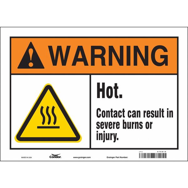 Safety Sign, 10 in Height, 14 in Width, Vinyl, Horizontal Rectangle, English, 475A18
