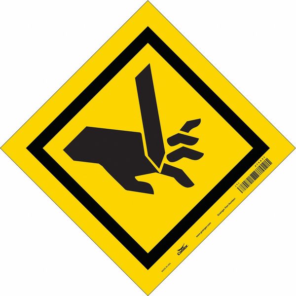 Safety Sign, 10 in Height, 14 in Width, Vinyl, Diamond, English