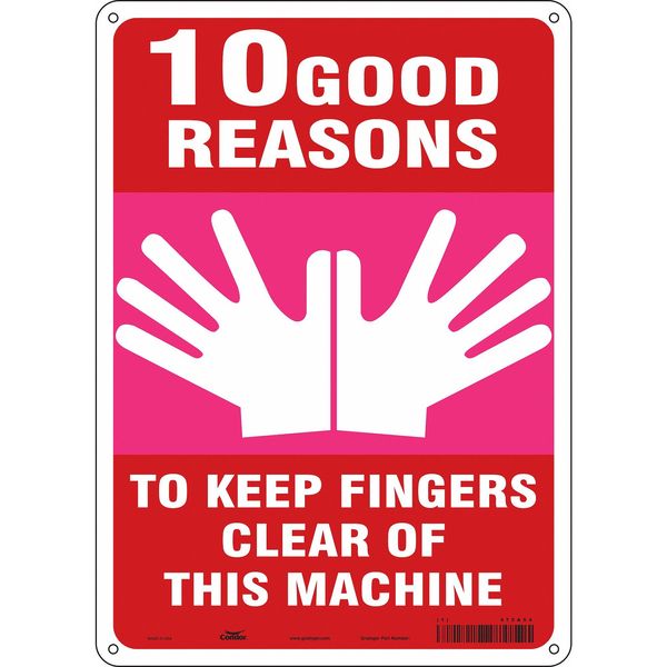 Safety Sign, 14 in Height, 10 in Width, Polyethylene, Vertical Rectangle, English, 475A54