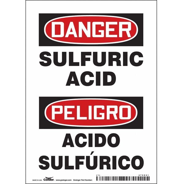 Safety Sign, 7 in Height, 5 in Width, Vinyl, Vertical Rectangle, Spanish
