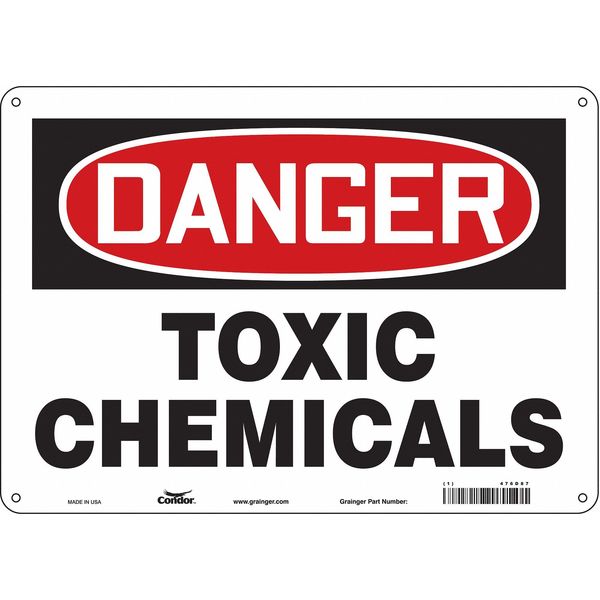 Safety Sign, 10 in Height, 14 in Width, Polyethylene, Horizontal Rectangle, English, 476D87