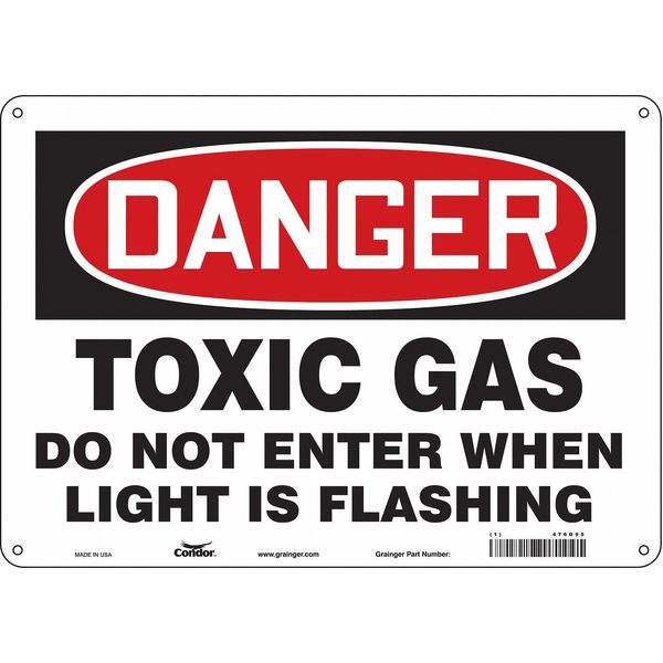 Chemical Sign, 10 in H, 14 in W, Polyethylene, Horizontal Rectangle, English, 476D95