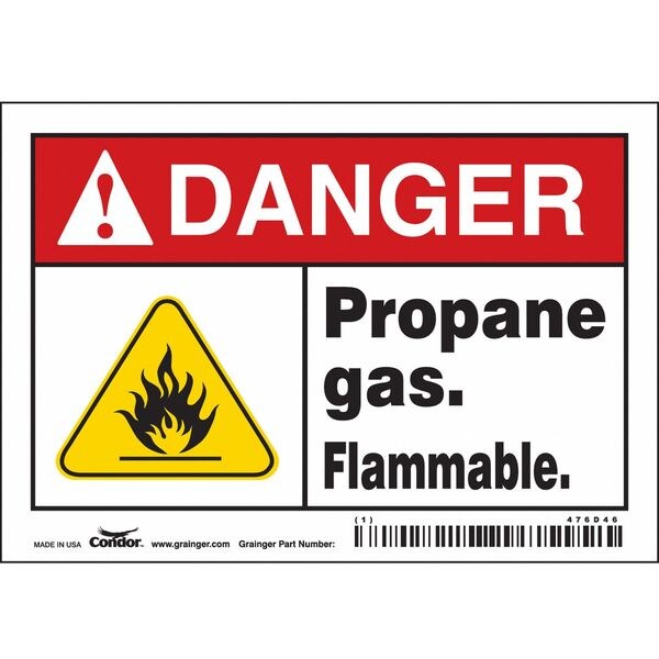 Chemical Sign, 3 1/2 in H, 5 in W, Vinyl, Horizontal Rectangle, English, 476D46