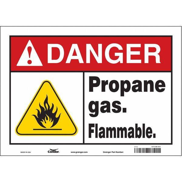 Chemical Sign, 10 in H, 14 in W, Vinyl, Horizontal Rectangle, English, 476D49