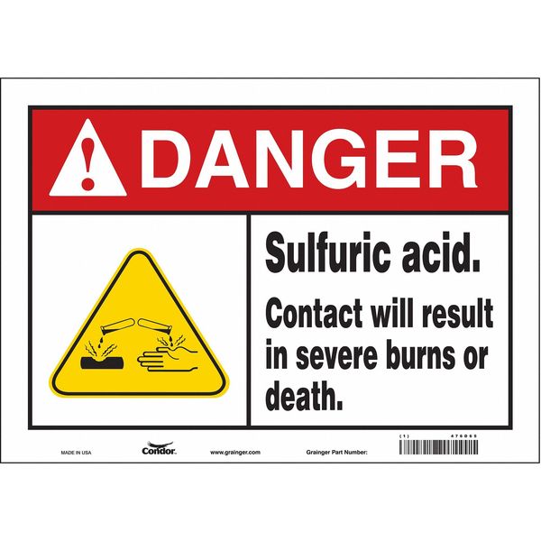 Chemical Sign, 10 in H, 14 in W, Vinyl, Horizontal Rectangle, English, 476D65