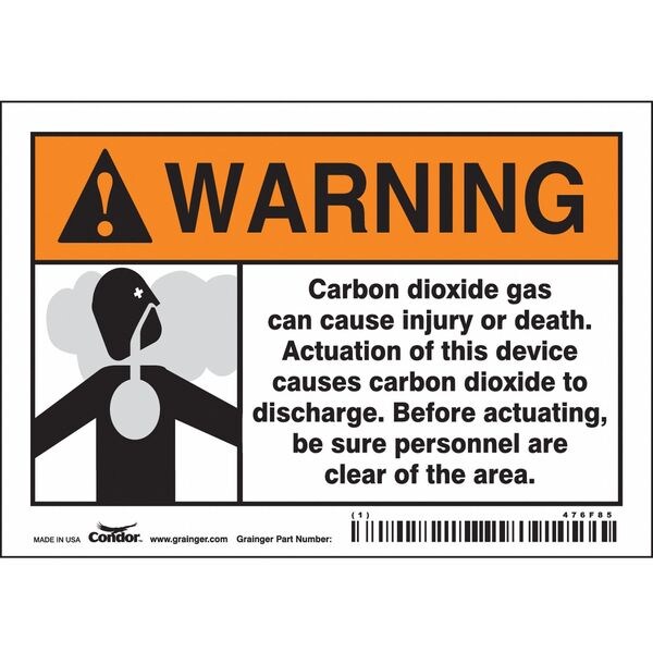 Chemical Sign, 3 1/2 in H, 5 in W, Vinyl, Horizontal Rectangle, English, 476F85