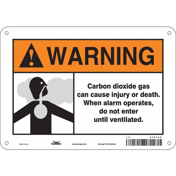 Chemical Sign, 7 in H, 10 in W, Polyethylene, Vertical Rectangle, English, 476F95